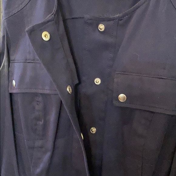 Classy Navy Blue Calvin Klein Sleeveless Button Down Dress - Picture 7 of 9